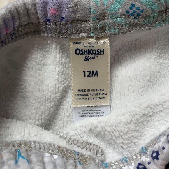 Oshkosh fleece gray pants 12m - Picture 3 of 3